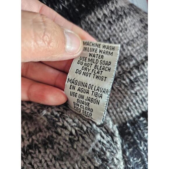 Women's Effeci Button Up Sweater Size Large Long Sleeve Black & Gray Pockets - Picture 4 of 10